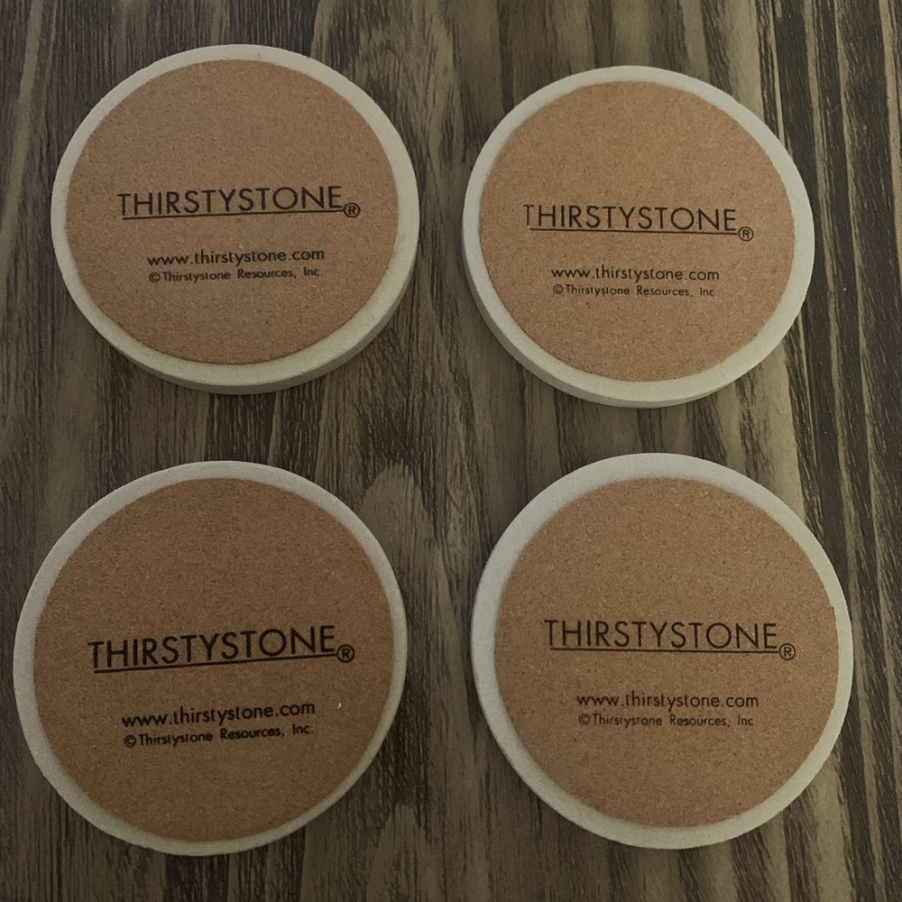 Thirsty Stone Fleur De Lis Stone Coaster Set (4pc) - Picture 2 of 2